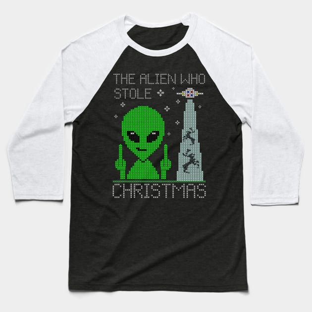 The Alien Who Stole Christmas Baseball T-Shirt by HSDESIGNS